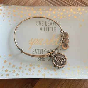 Alex and Ani Energy B Inital Bracelet in Gold